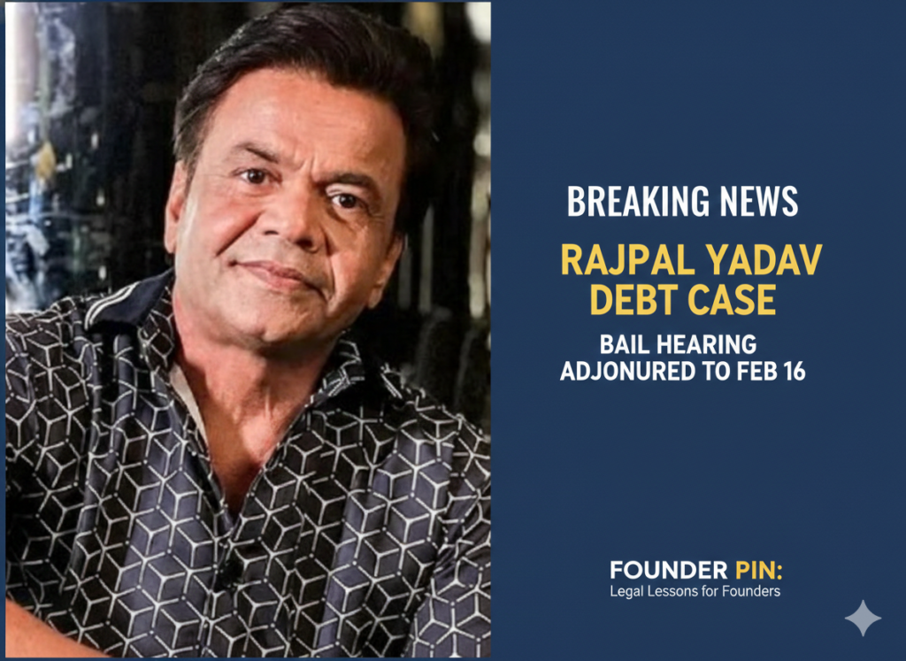 Rajpal Yadav outside Delhi High Court during his ₹9 crore debt case hearing in February 2026.