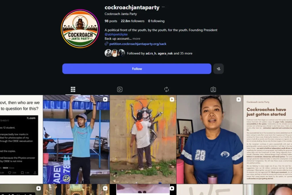 Cockroach Janta Party Instagram Followers