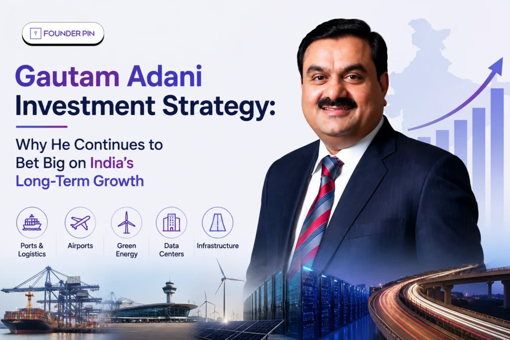 Gautam Adani Investment Strategy focused on India's long-term growth across infrastructure, ports, airports, and green energy.