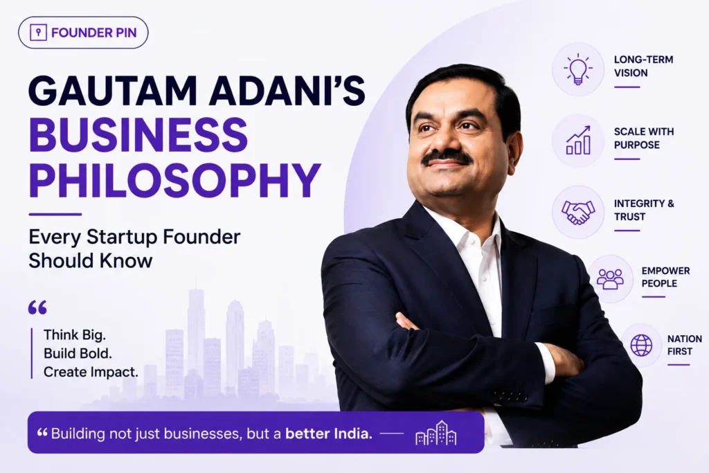 Gautam Adani Business Philosophy highlighting leadership principles every startup founder should know.