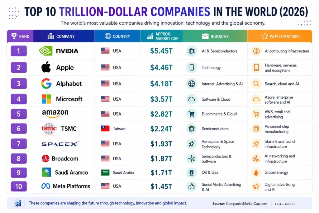 Top 10 Trillion-Dollar Companies in the World