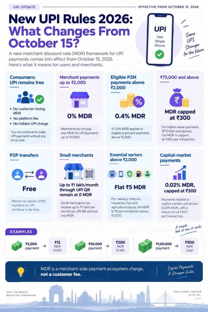 New UPI Rules 2026: What Changes From October 15 for Users and Merchants